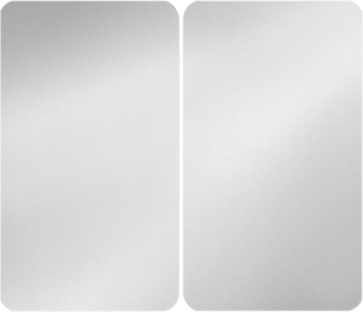 WENKO Herdabdeckplatte Universal Silber, 2er Set Herdabdeckung für alle Herdarten, Gehärtetes Glas,