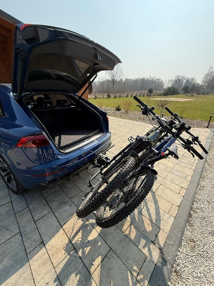 GEPCO Fahrradträger für 2 Fahrräder E-Bikes bis 60kg für Anhängerkupplung klappbar faltbar abschlies