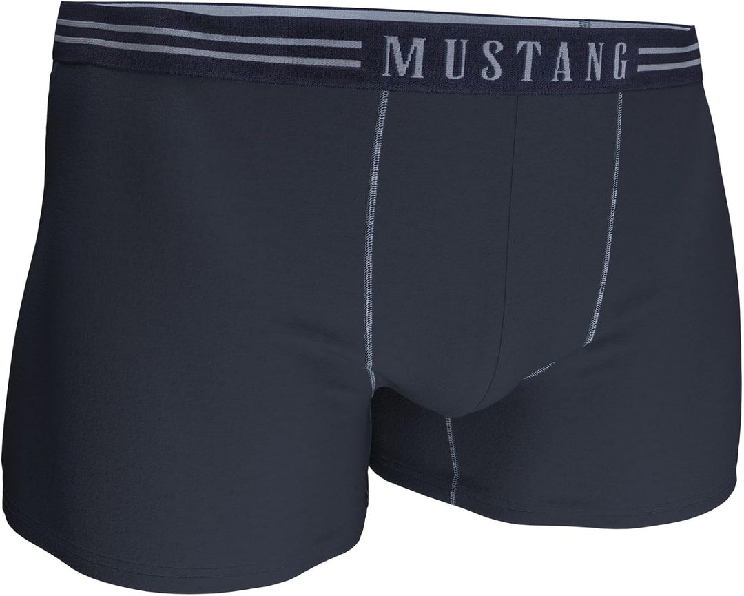 MUSTANG Men's Retro Shorts 3 Pack, Boxer Shorts, Pants, True Denim, S-XL, S Navy Bambus