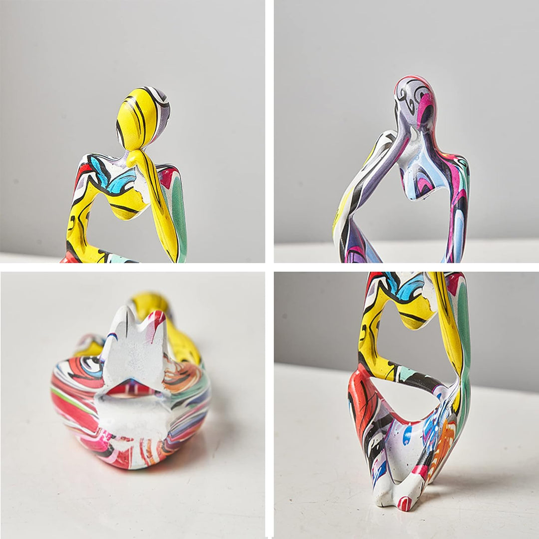 XINXUAN 3 Stück Denker-Statue-Skulpturen, Bürodekoration, kleines Regal, Dekoration, TV-Ständer, Dek