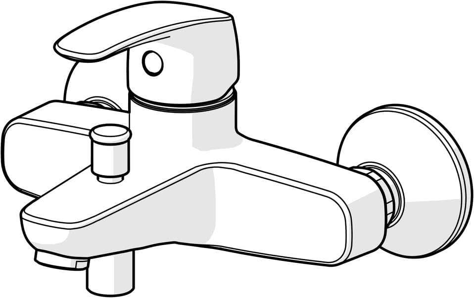Hansa 45112183 Badewanne Armatur Mischbatterie für Wandaufbau HANSAPINTO | automatische Rückstellung