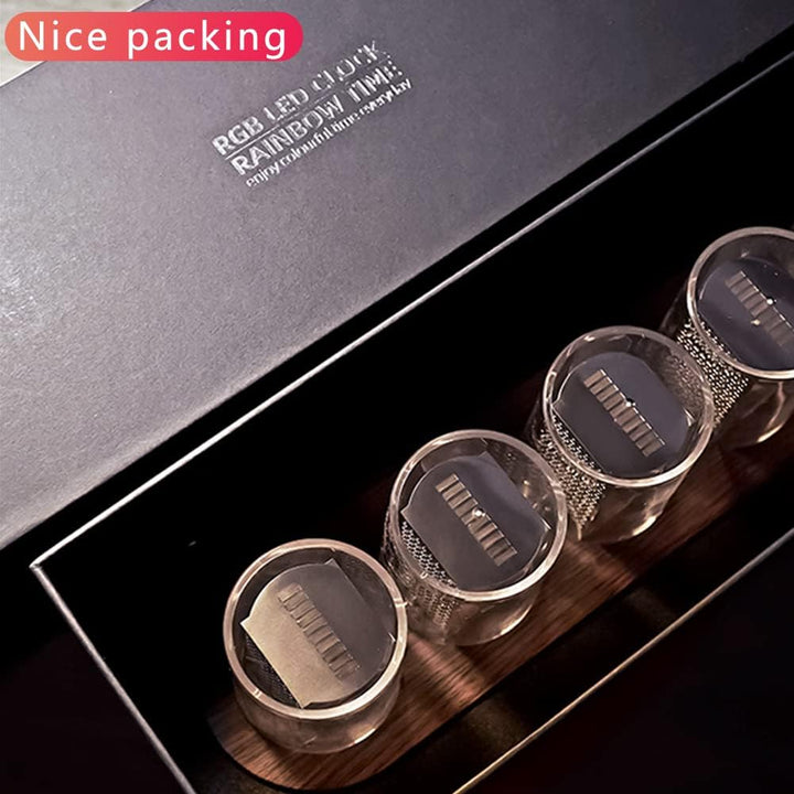 GUAZI STORE Imitation Nixie Tube Clock RGB Creative Clock 16 Million Colors, Mode Adjustments with G