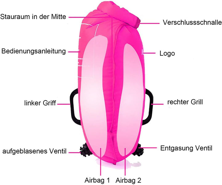 Naturehike Aufblasbarer Trockensack, 18L Wasserdichter Rucksack mit 2 Luftkammern für Open Water Sch