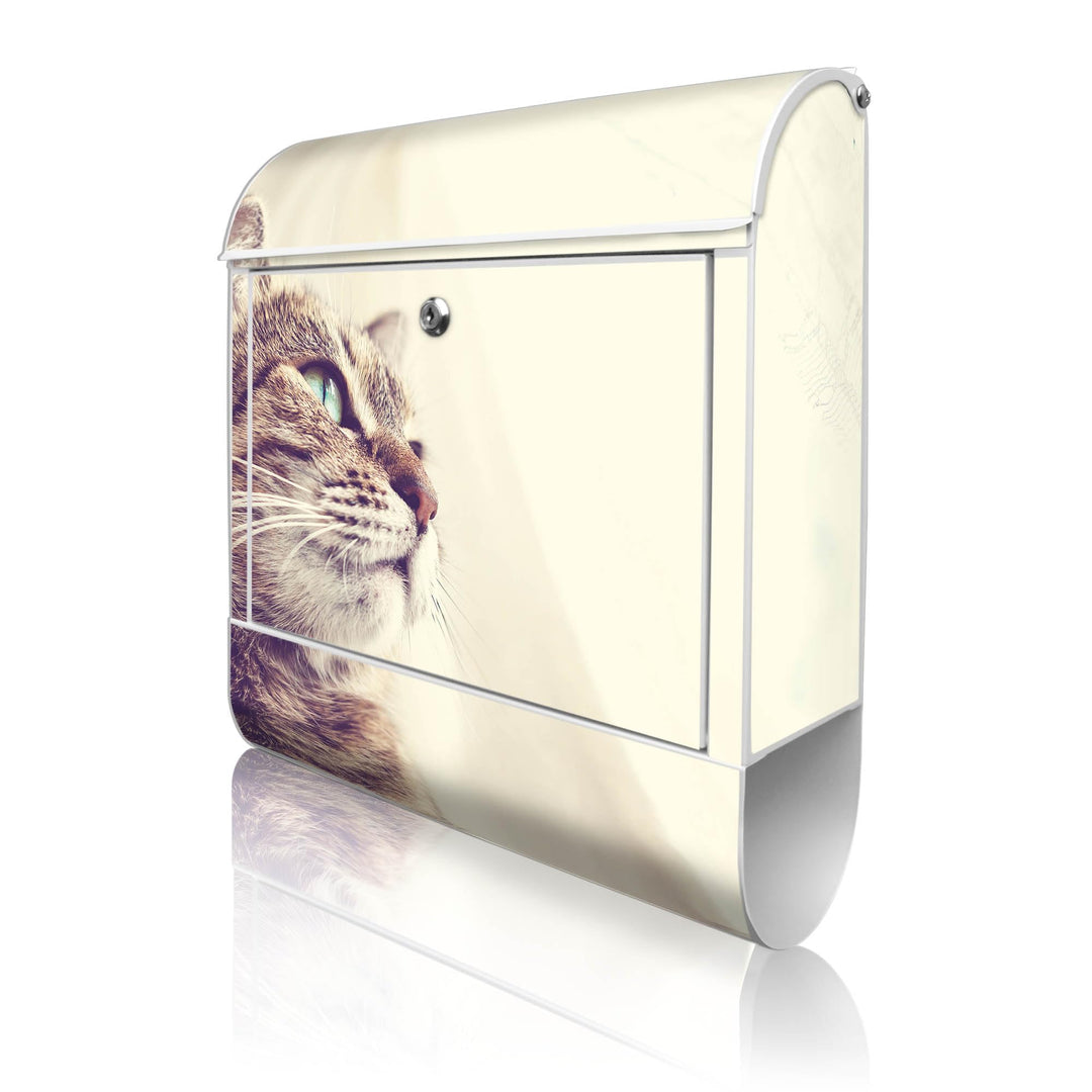 banjado® Design Briefkasten mit Motiv Holgerson 39x47x14cm &amp; 2 Schlüssel - Briefkasten Stahl weiss m