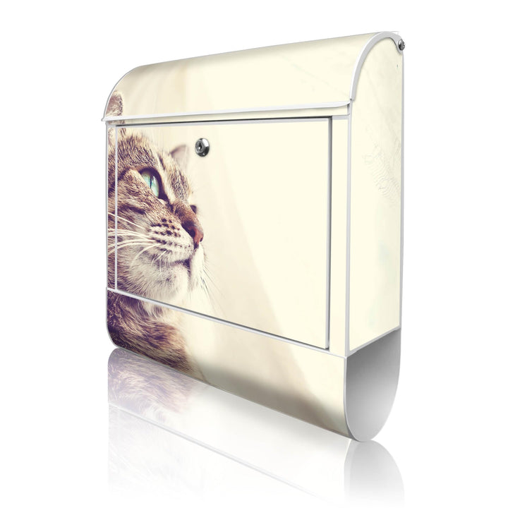 banjado® Design Briefkasten mit Motiv Holgerson 39x47x14cm &amp; 2 Schlüssel - Briefkasten Stahl weiss m