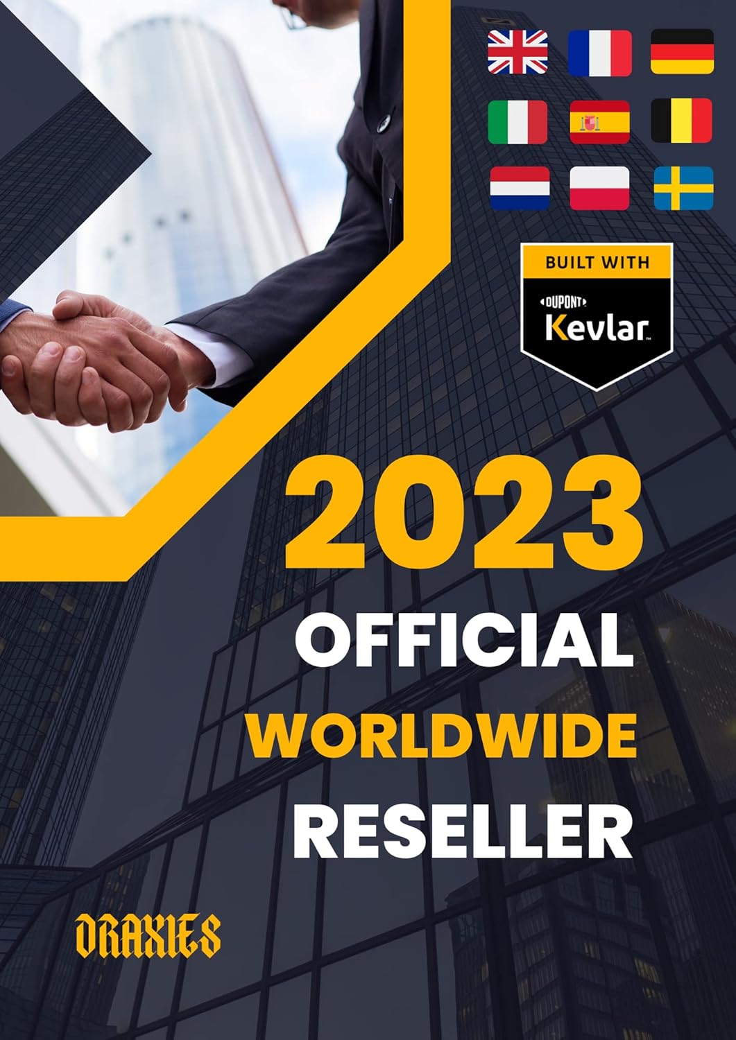 DRAXIES Motorradhemd - Motorradjacke - Offizielles Dupont® Kevlar (Aramid) für Herren mit Protektore