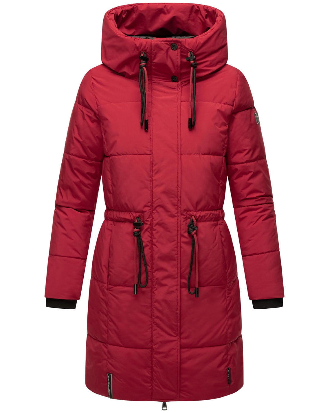 Navahoo Damen Wintermantel kurzer Steppmantel mit Kapuze Zuckertatze XIV XS-XXL XS Dark Red, XS Dark