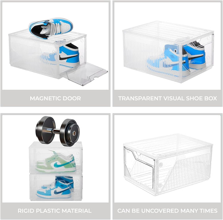 Schuhboxen organizer 10er Pack. Transparent Schuhaufbewahrung für Sneakers und Turnschuhe. Schuhe Sc