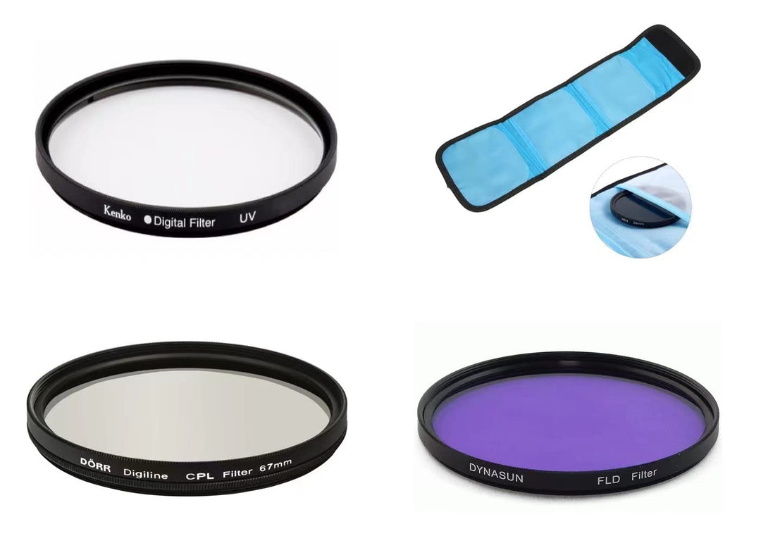 FZ12 77 mm 3-in-1 Kamera-Bundle UV-Filter CPL-Filter FLD Filtertasche für Nikon AF-S DX Zoom-NIKKOR