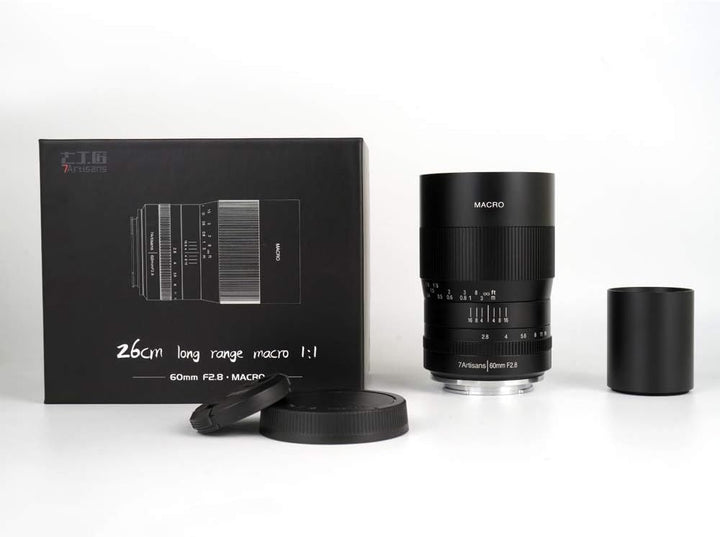7artisans 60 mm F2.8 Makro APS-C Weitwinkelobjektiv für Sony Emount Kameras wie A7 A7II A7R A7RII A7