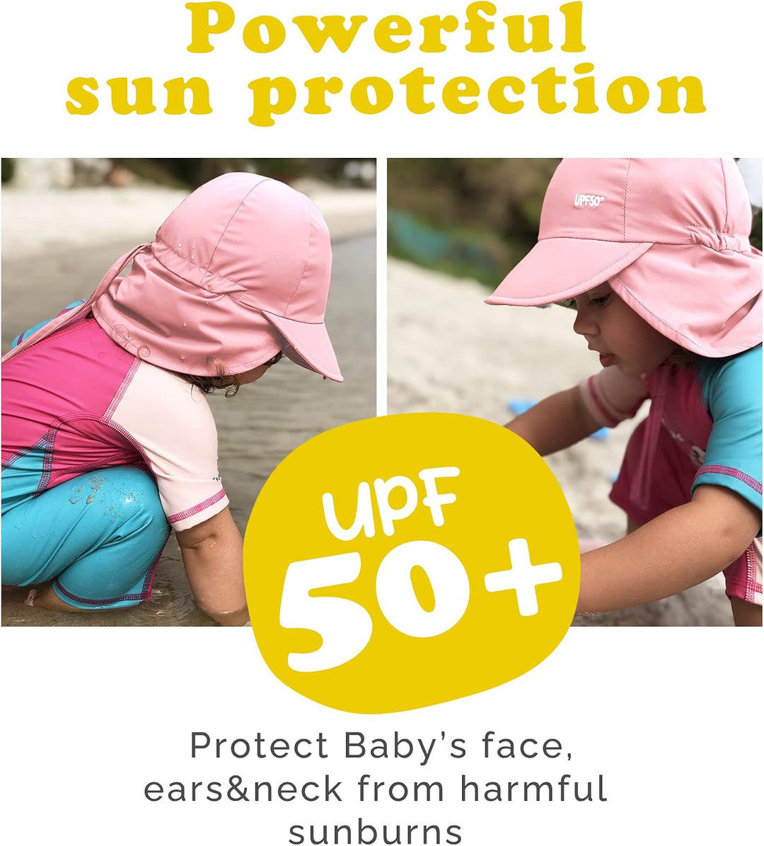 FURTALK Baby Sonnenhut mit Nackenklappe Kleinkind Kinder UPF 50+ Einstellbare Jungen Mädchen UV-Schu