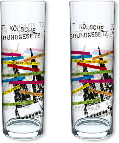 3forCologne Kölschglas | 6er Pack je 0,2ml | Kölsches Grundgesetz & Kölner Dom | Biergläser, Kölner-