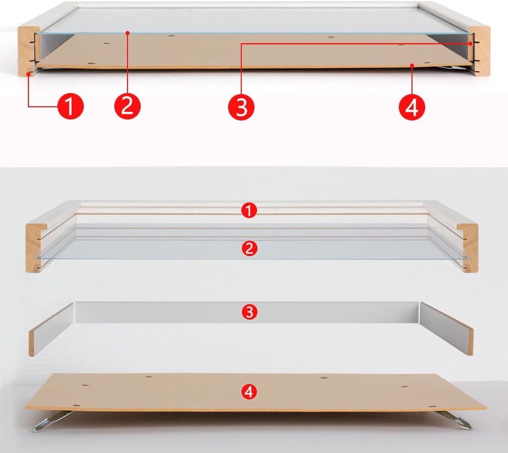 Bildershop-24 Objektrahmen FrameBox VARIO36 Mattsilber 100x100cm zum Einrahmen von Trikots, Blumen,