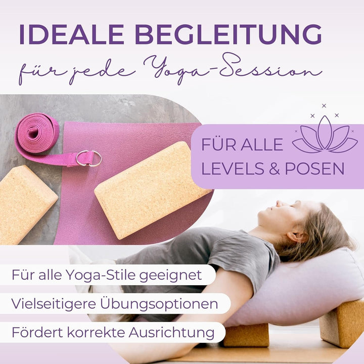 EMMAfit Kork Yoga Block Klassik I hochwertiger Yogablock aus Kork für Yoga-Übungen I hygienisch &amp; um