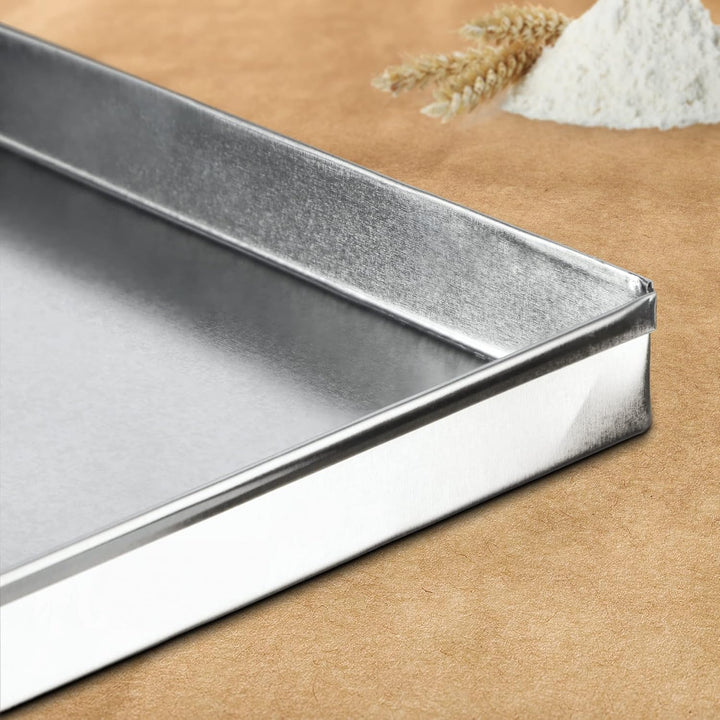 KADAX Kuchenblech aus Zinkblech, Backblech in zwei Grössen, Pizzablech rechteckig für Backofen, Ofen