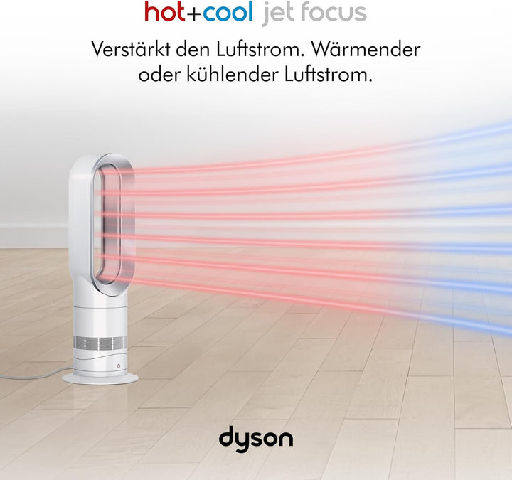 Dyson Hot+Cool Jet Focus AM09 - High Performance Cooling Fan and Fan Heater (White/Silver) AM09 Dyso