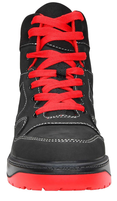 ELTEN Sicherheitsschuhe MAVERICK black-red Mid ESD S3, Herren, Leder, Stahlkappe, leicht, sportlich,