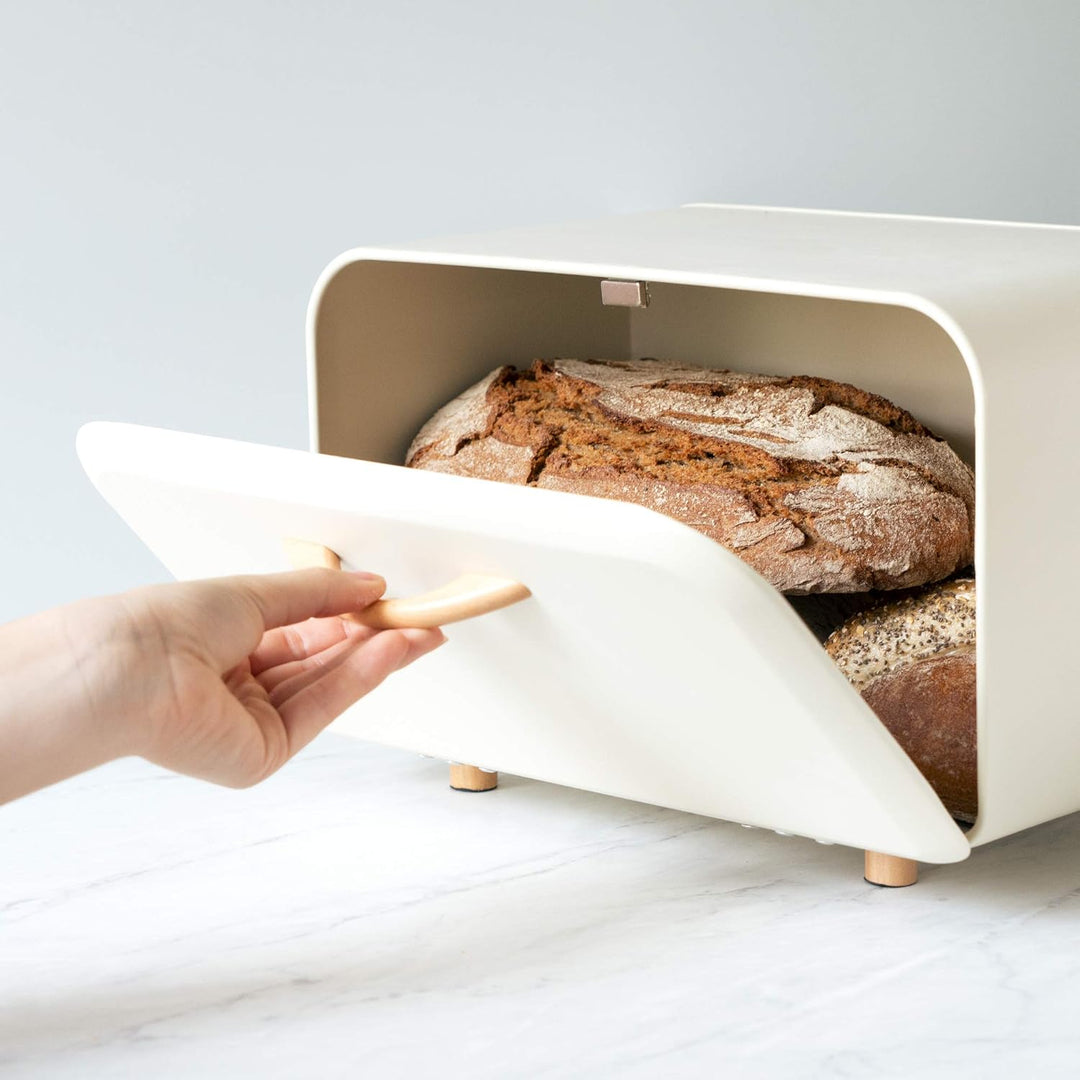 Navaris Brotkasten Brotaufbewahrung Brotbox mit Frontöffnung - Behälter zur Aufbewahrung von Brot -