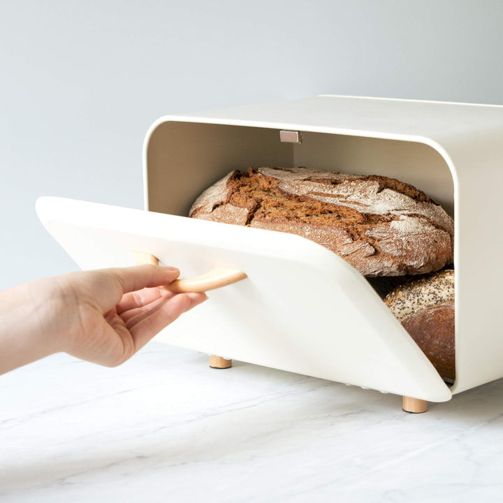 Navaris Brotkasten Brotaufbewahrung Brotbox mit Frontöffnung - Behälter zur Aufbewahrung von Brot -