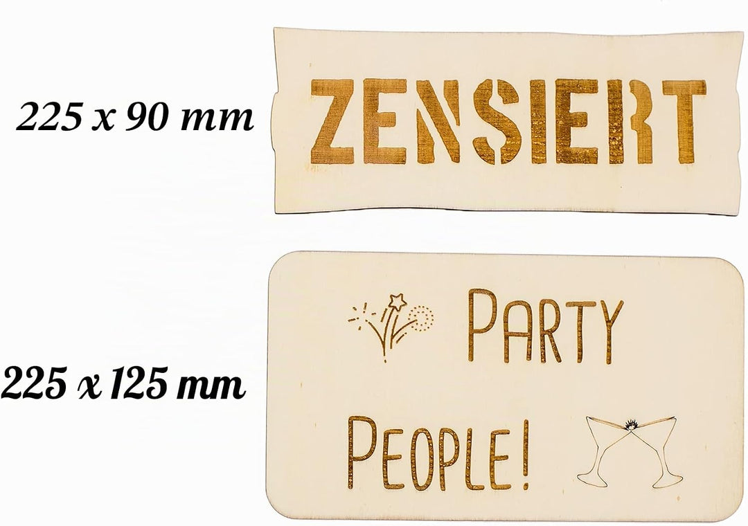 herz-wuid Fotobox Accessoires Schilder Set - 9Stk Holzschilder Requisiten Hochzeit Geburtstag Party