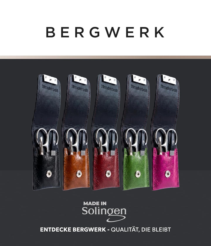Solingen Echt Leder Maniküre Set 3 teilig - Schwarz - Maniküre Set Damen &amp; Herren, Leder LWG zertifi