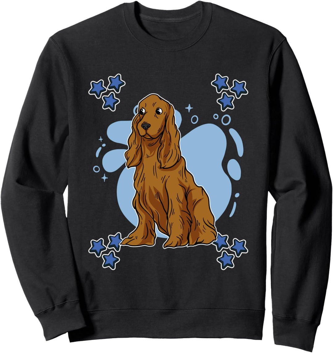 Herren Cocker Spaniel Zeichnung Sterne Jungen Cocker Spaniel Sweatshirt