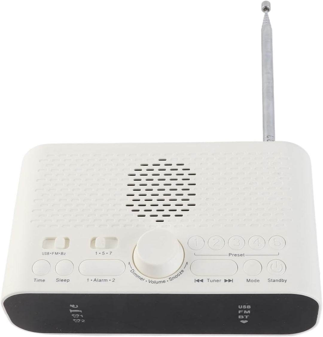 Digitaler Radiowecker, Dual Wecker, Lautsprecher, UKW Radio mit USB Ladeanschluss, 5.0 Verbindung, L