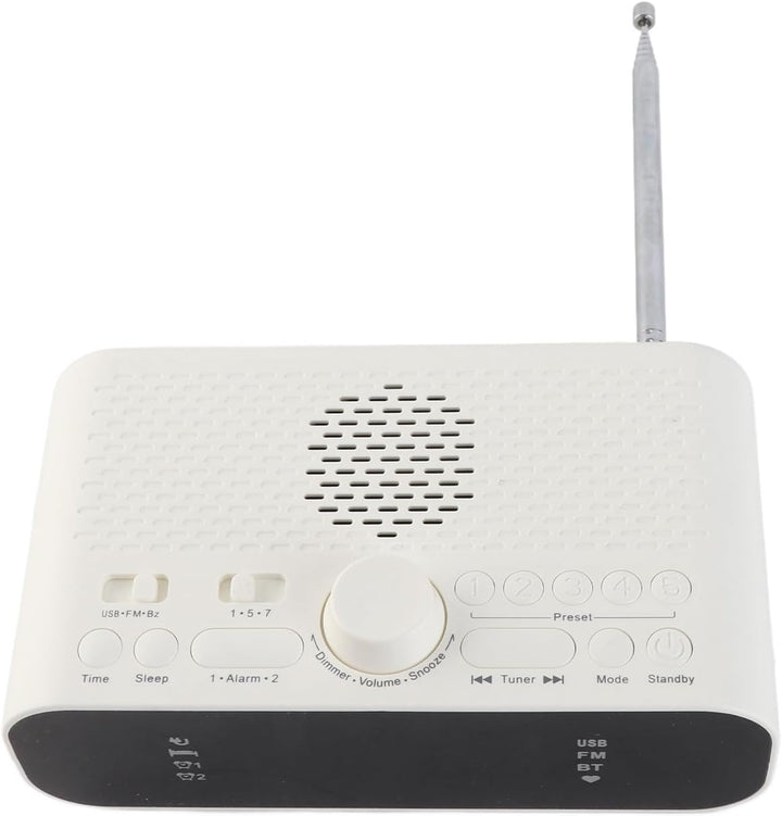 Digitaler Radiowecker, Dual Wecker, Lautsprecher, UKW Radio mit USB Ladeanschluss, 5.0 Verbindung, L