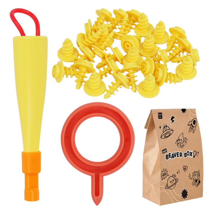 Karton-Baukasten mit Werkzeugen für Kinder 42PCS– 3D Bastelset mit Sicherheitsringen – Kreatives STE