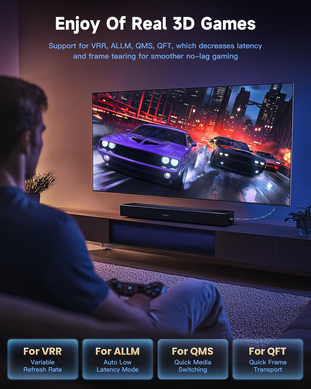 ARISKEEN 8K HDMI 2.1 Kabel 5Meter, 48Gbps High Speed Nylon Geflochtenes HDMI Kabel, Unterstützt 8K@6