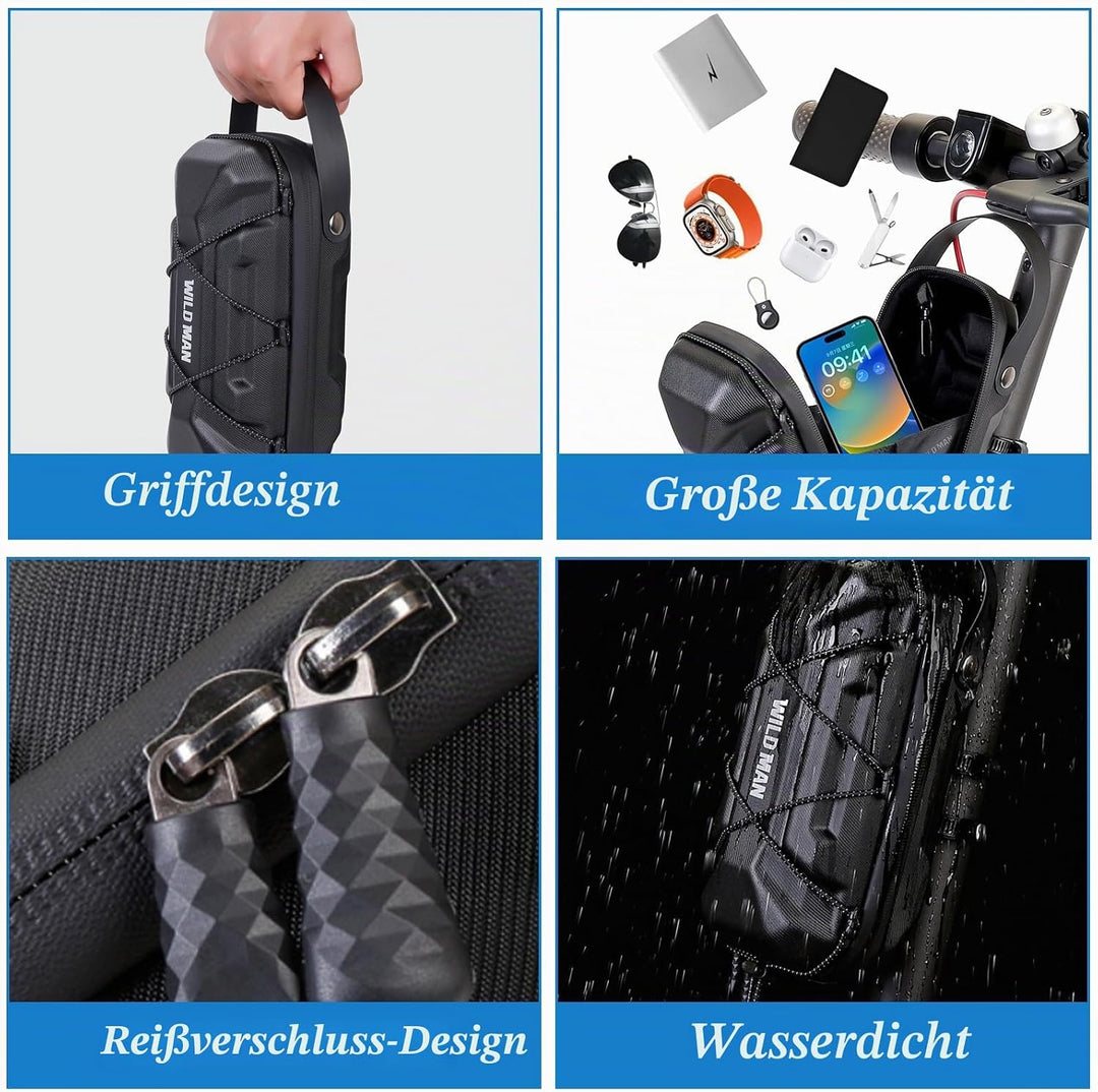 E Scooter Tasche, 2L wasserdichte Lenkertasche Escooter mit Multicolor Elastische Kordel Schnellvers