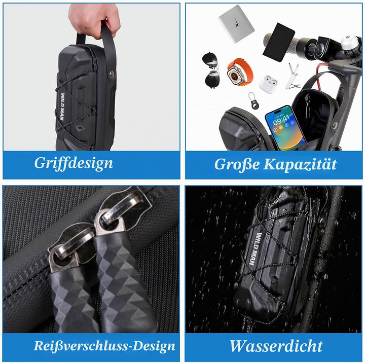 E Scooter Tasche, 2L wasserdichte Lenkertasche Escooter mit Multicolor Elastische Kordel Schnellvers