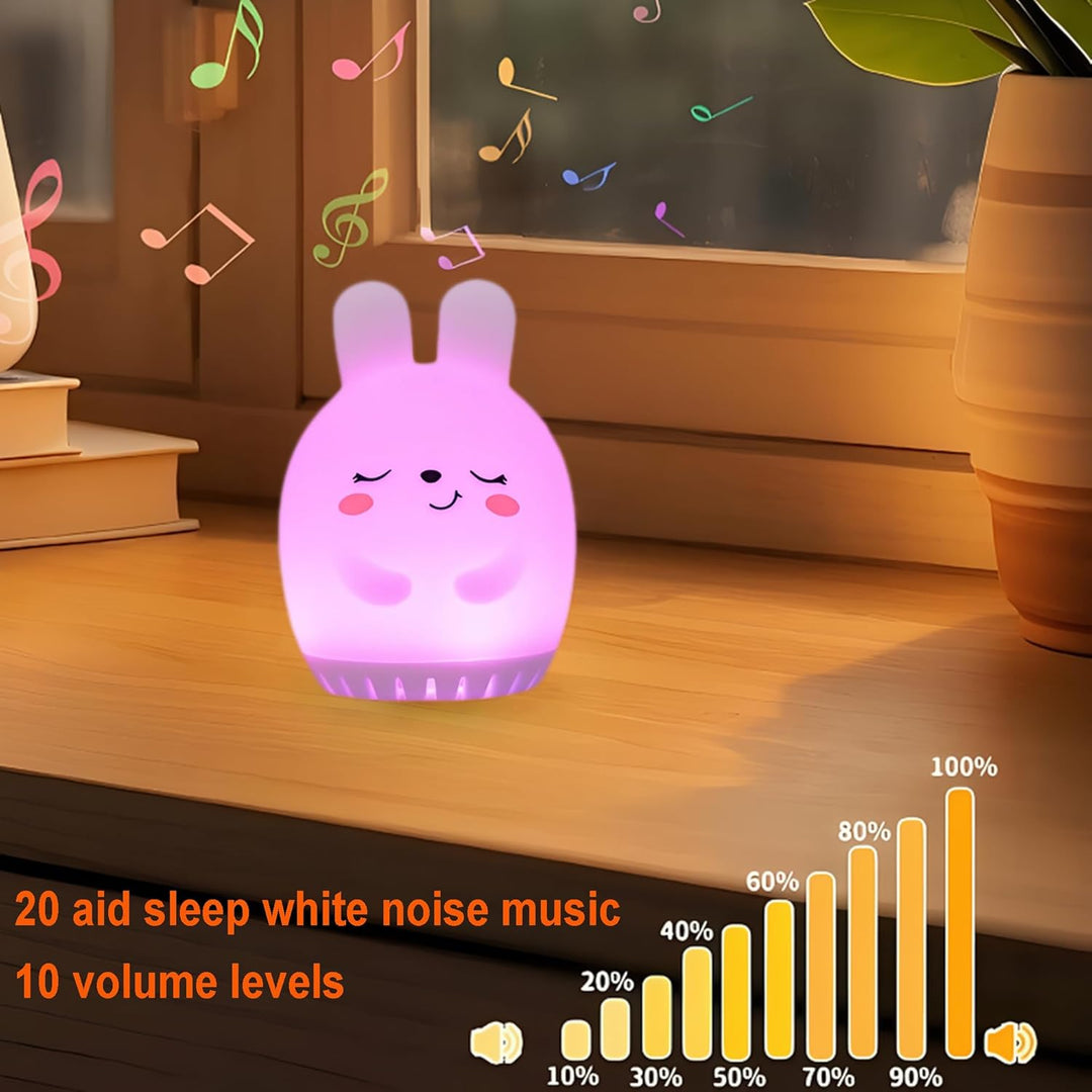 Weiches Silikon-Nachtlicht für Kinder – LED-Lampe mit weissem Rauschen und entspannenden Geräuschen