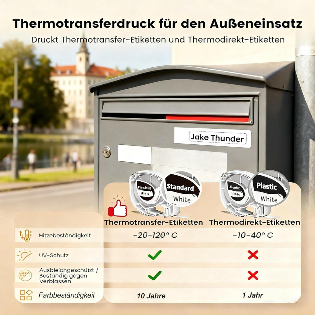 Phomemo Beschriftungsgerät Handgerät P12 Mini Bluetooth Etikettiergerät mit Etikettenband | Thermo-E