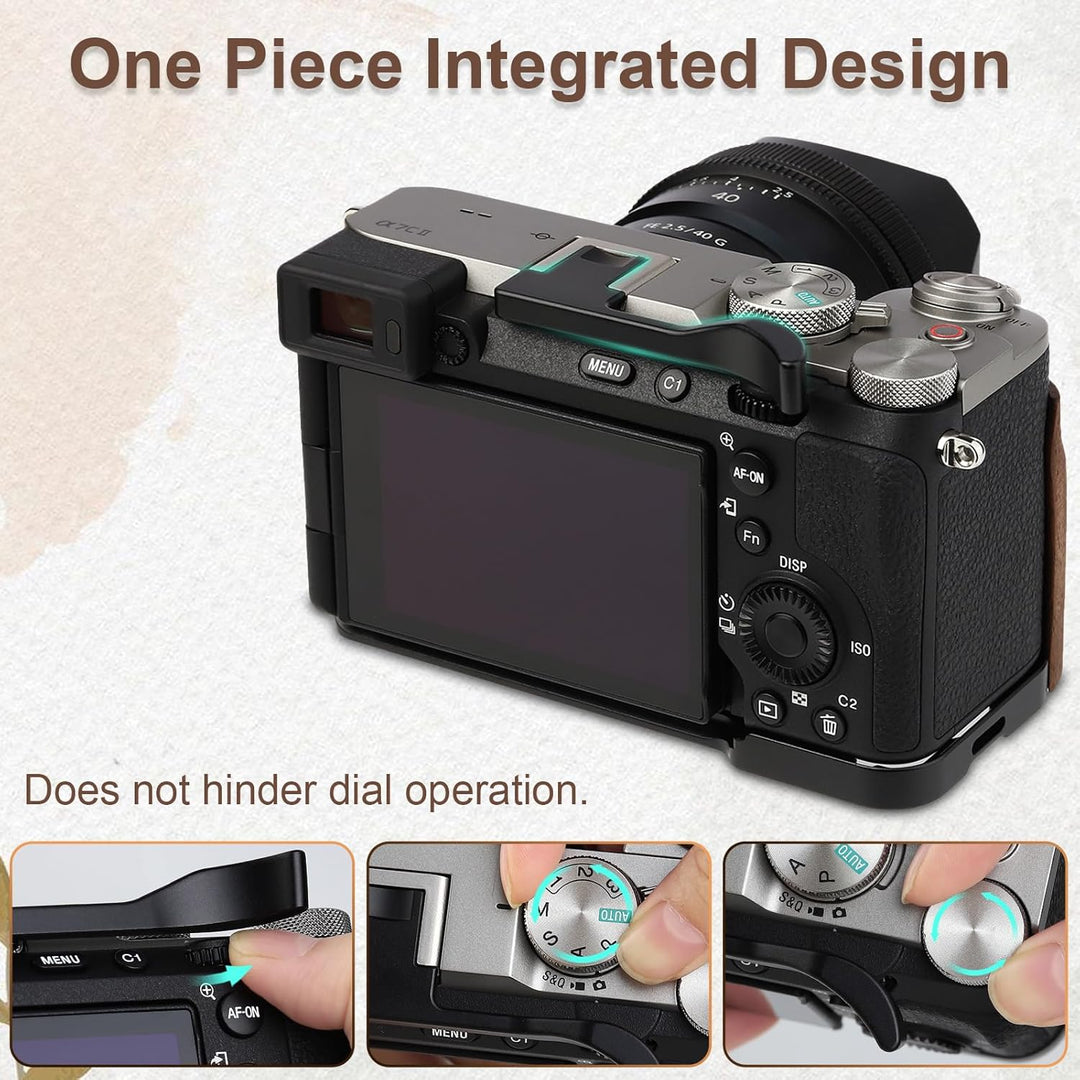 Haoge THB-S7CR-B Daumengriff aus Metall für Sony a7cii A7CR Kamera-Zubehör, schwarzer Blitzschuh, Da
