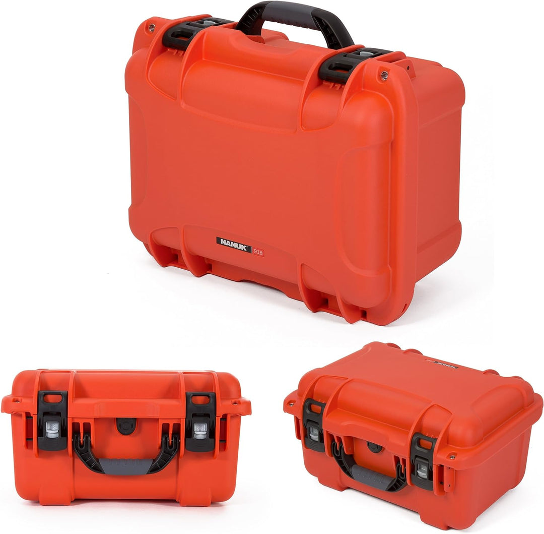 Nanuk 918 Wasserdichter Hartschalenkoffer Mit Gepolsterten Trennwänden und Organizer für Deckel - Or