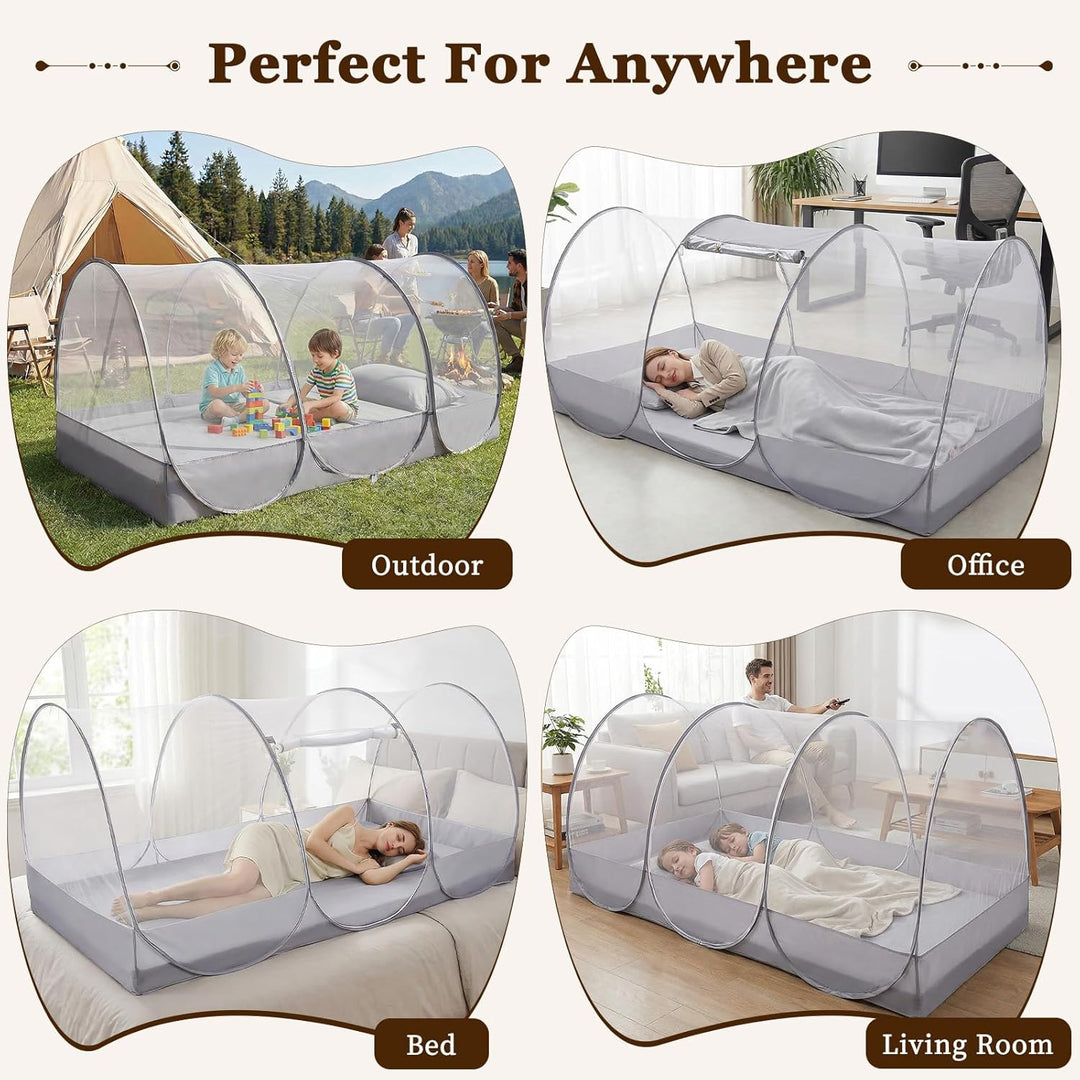 Pop-up Moskitonetz, 190 x 90 x 90cm Ultraleichtes Faltbares Moskitonetz für Outdoor Indoor, Gross Tr