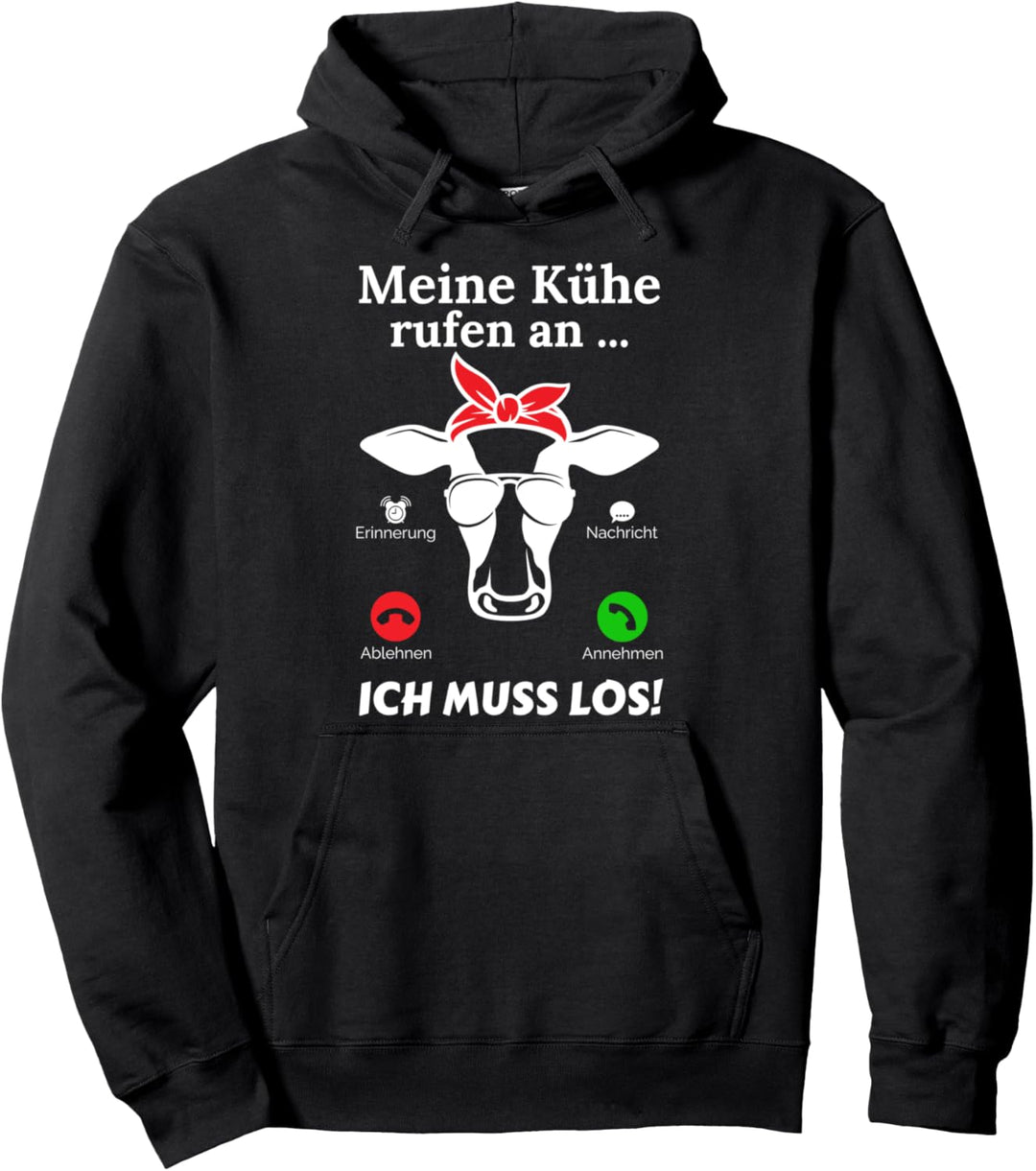 Meine Kühe rufen an Spruch Landwirtschaft Trecker Biobauer Pullover Hoodie