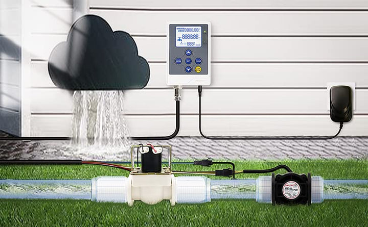 Wasserdurchflussmesser, LCD-Display, Controller + G3/4 Zoll Wasserhall-Sensor, Durchflussmesser, Zäh