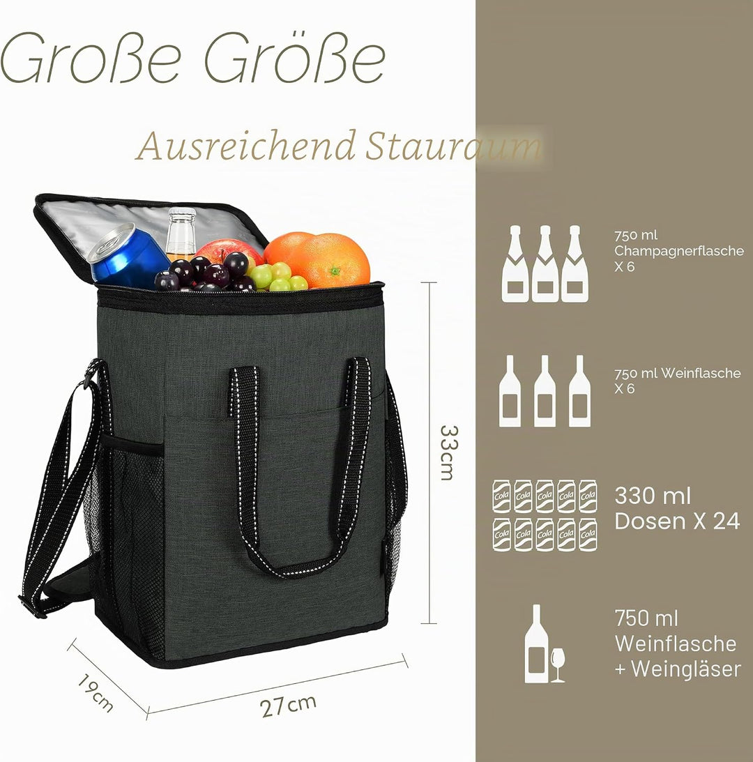 Kato Tirrinia Kühltasche Klein- Flaschenträger für Wein & Bier, gepolsterte weinkühltasche mit isoli