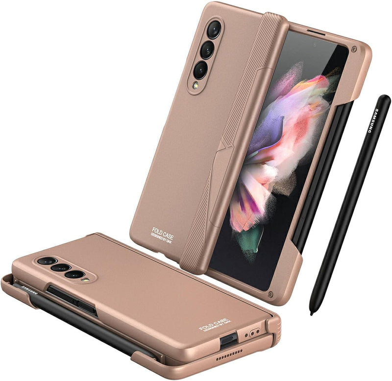 COQUE Galaxy Z Fold 3 Hülle, aufklappbare All-Inclusive-Hülle mit Kapazitätsstift,Stiftschlitz, zusa