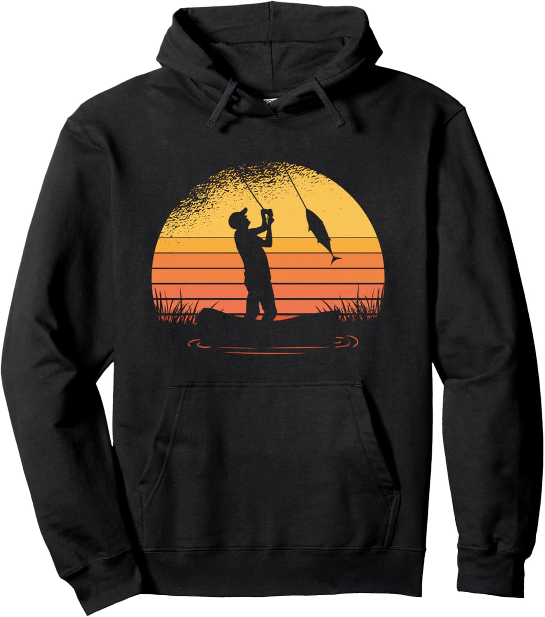 Angler Sonnenuntergang Fischer Angel Pullover Hoodie