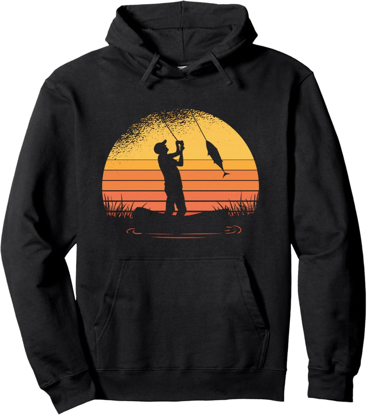Angler Sonnenuntergang Fischer Angel Pullover Hoodie