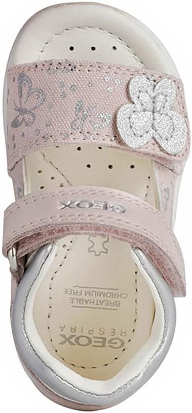 Geox Baby-Mädchen B Sandal Tapuz Girl Erste Schritte, 18 EU Lt Rose Silver