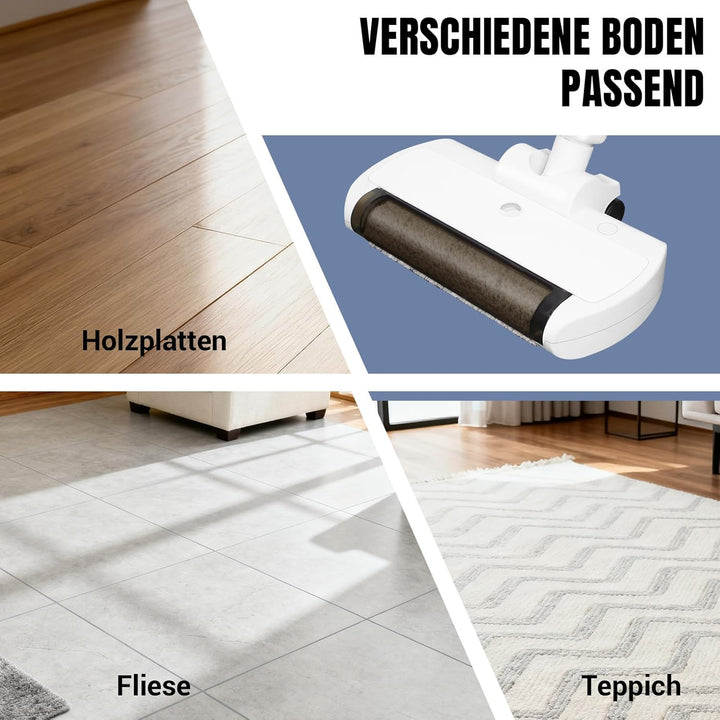 Kabelloser Elektrischer Wischmopp, 9600 U/min Rotierende Mikrofaser-Bürste, 550 ml Wassertank, 500 m