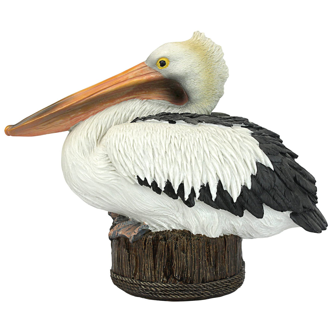 Design Toscano Pelikan auf Hafendock, Figur, Pelikan auf Hafendock