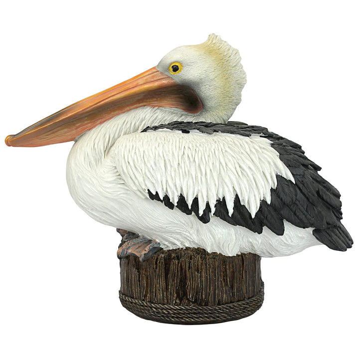 Design Toscano Pelikan auf Hafendock, Figur, Pelikan auf Hafendock