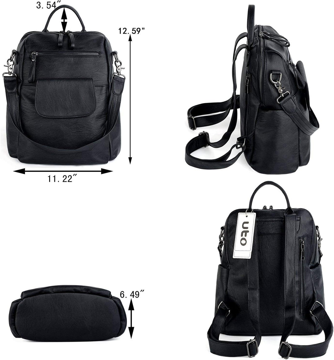 UTO Rucksack Damen Elegant mit Schultergurt Modischer Multifunktionsrucksack Schultertasche Herren P