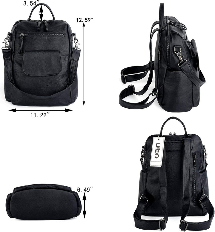 UTO Rucksack Damen Elegant mit Schultergurt Modischer Multifunktionsrucksack Schultertasche Herren P