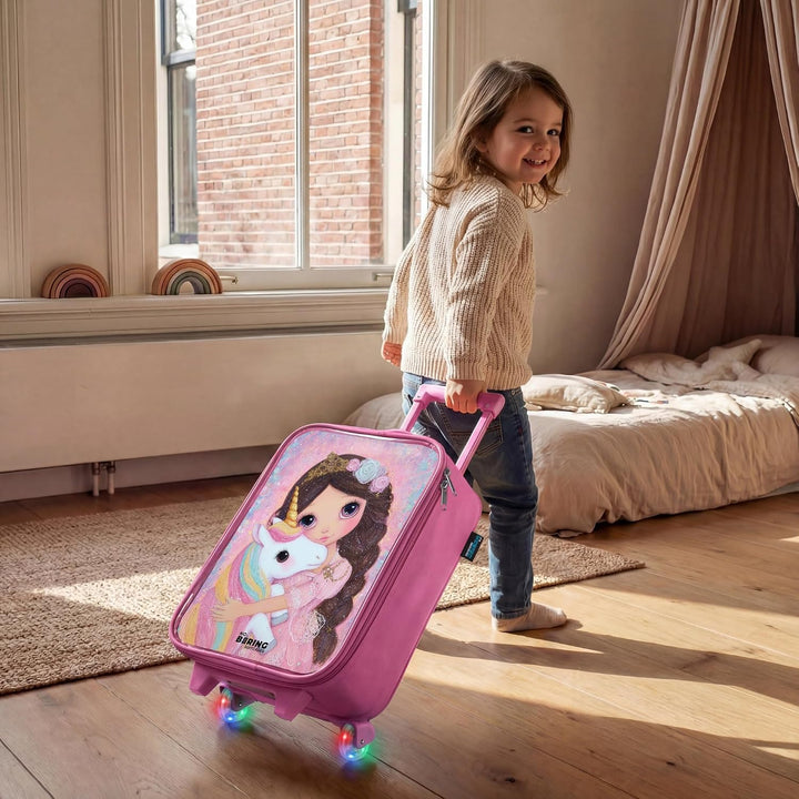 NoBoringSuitcases.com® Kinderkoffer Rosa Klein 48x31x19 cm Reisekoffer Pink Kleiner Kinder Koffer mi